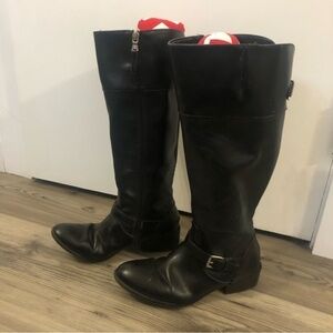 Chaps Ralph Lauren Black Riding Boots 8.5 Wide‎ Leg